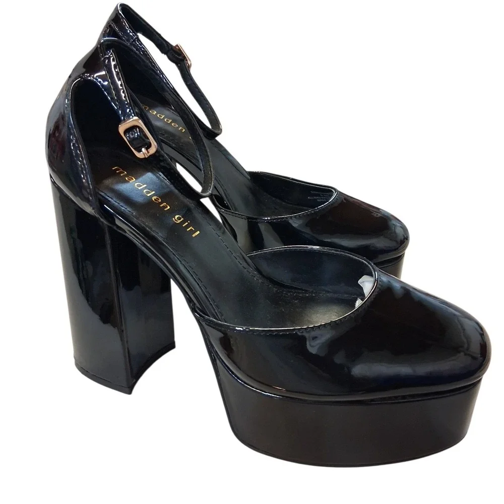 Madden Girl‎ Dion Chunky Women's size 6.5 Whimsigoth Platform Ankle Strap Pumps